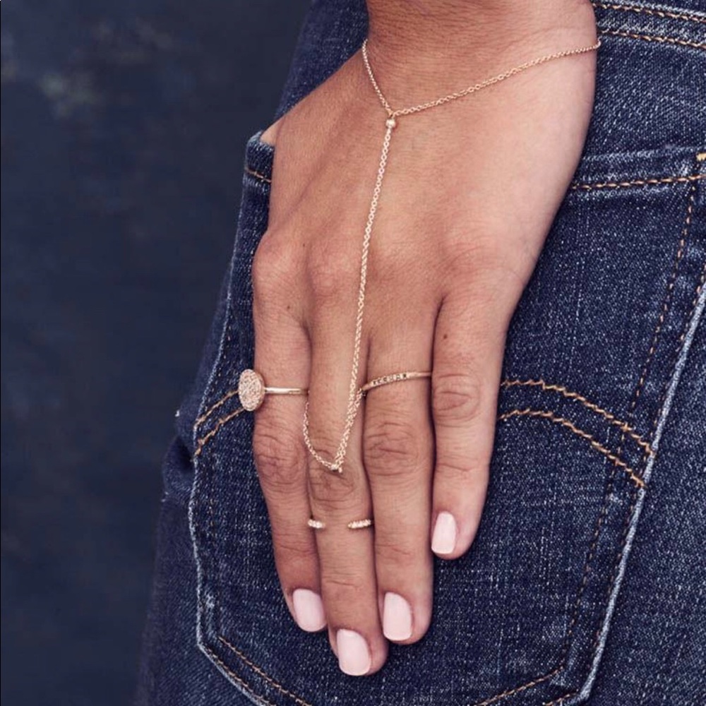 Gold Vermeil Open Pave Knuckle Ring - Picture 2 of 6